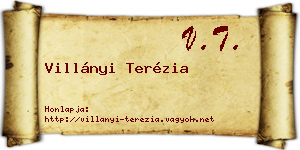 Villányi Terézia névjegykártya